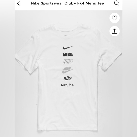 Nike Sportswear Club+ Pk4 Men’s Tee size M - Picture 3 of 7